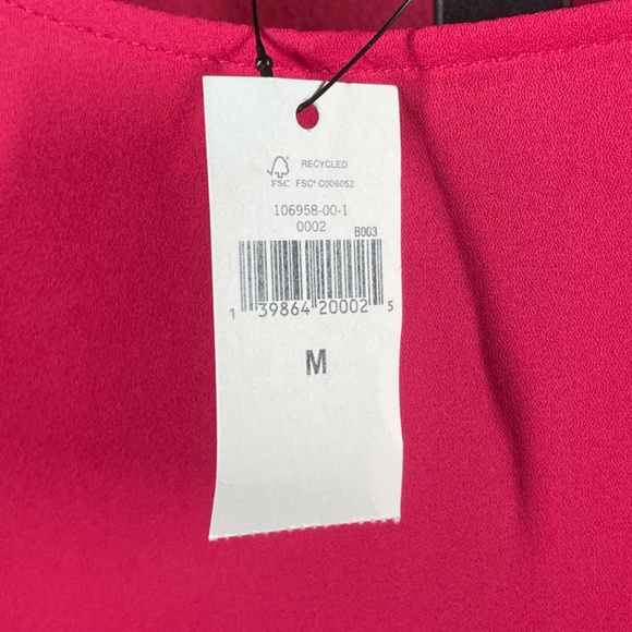 NEW Banana Republic Shirt Womens Medium pink ruffle blouse preppy colorful - Picture 5 of 9